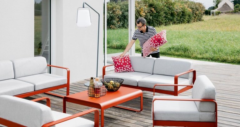 Fermob Trèfle outdoor kussen 68x44 Red Ochre