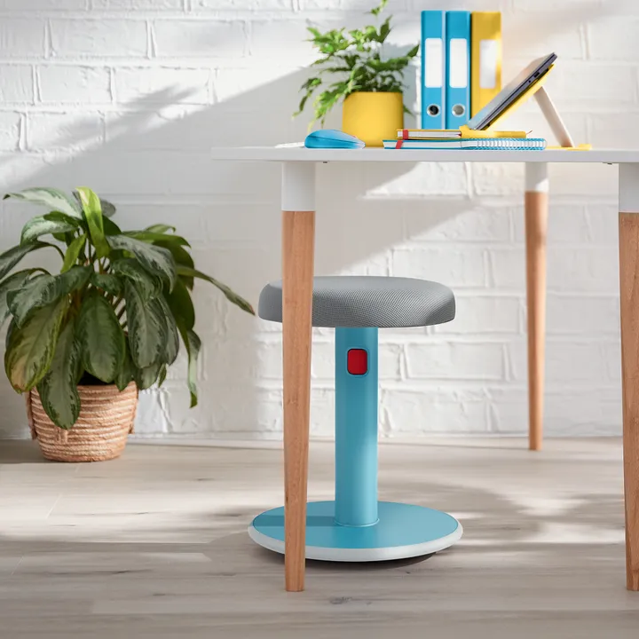 Leitz Ergo Cosy Active Sidde-stå balancestol 2-i-1 blå - højdejustering 46-79 cm