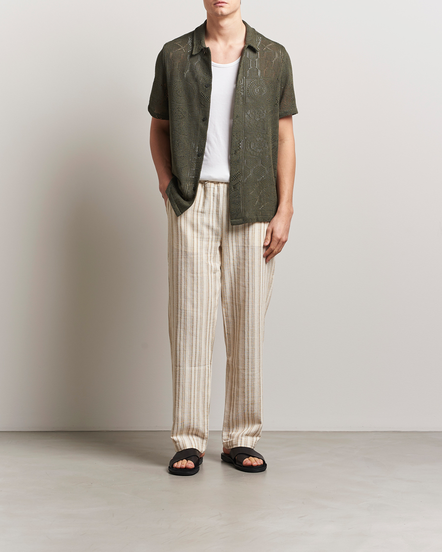 Les Deux Hector Lace Short Sleeve Shirt Green