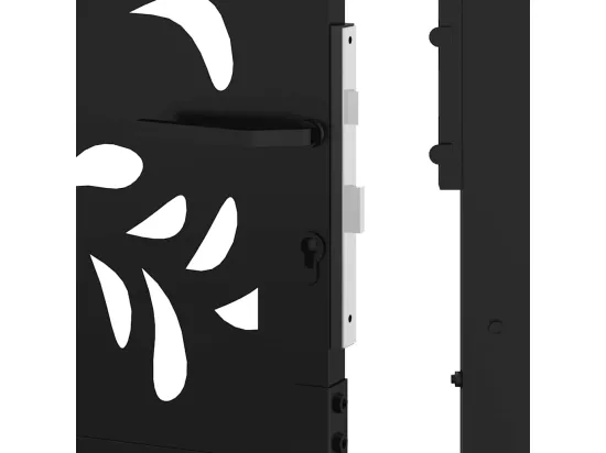 Portail de jardin noir 105x180 cm acier conception de vagues