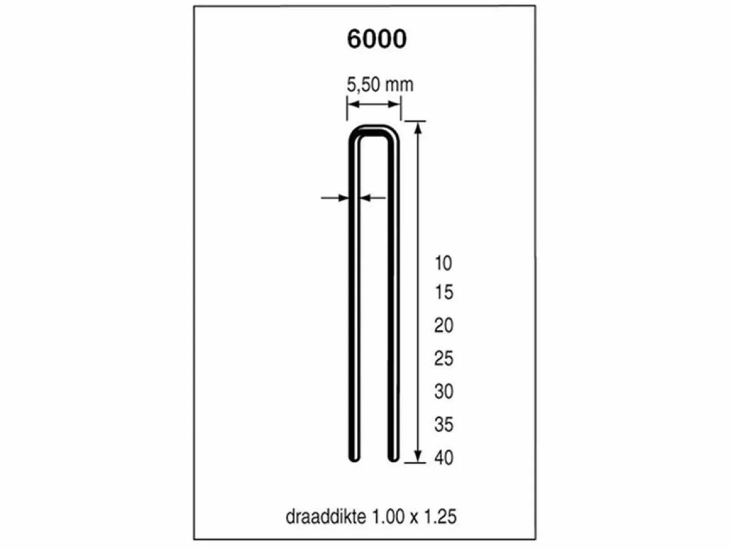 Dutack 5028034 Nieten - Serie 6000 - 40mm (5000st)