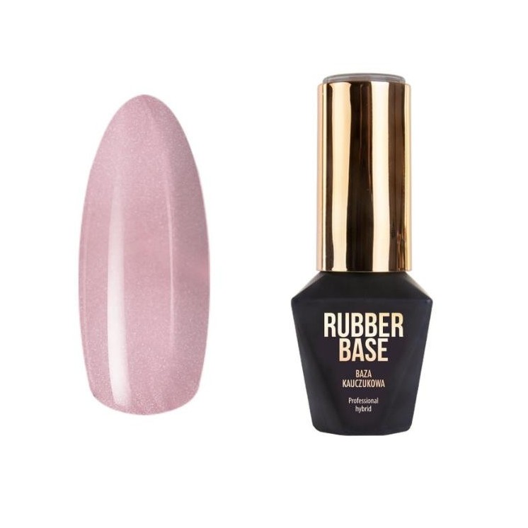 MollyLac Rubber Base Pixy Pink Rubber basis voor hybride lakken 10 g