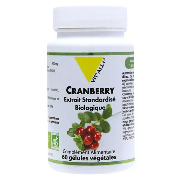 Vit'all+ Cranberry Orgânico 60 Cápsulas Vegetais