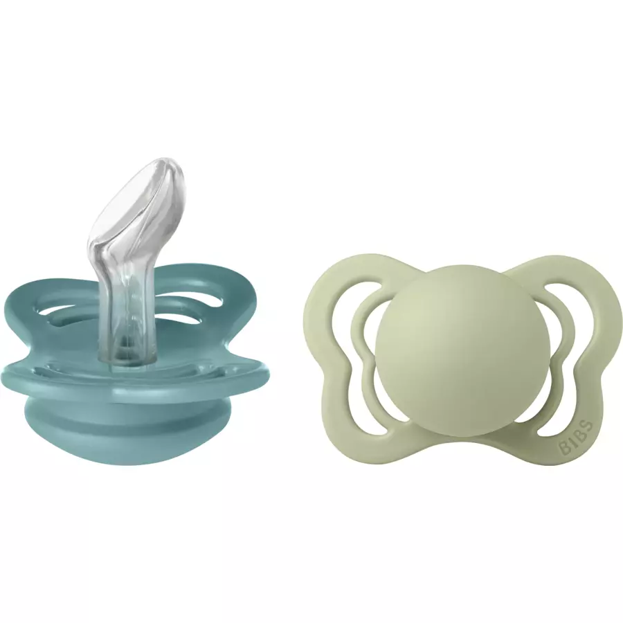 BIBS® Schnuller Couture Island Sea und Sage Silikon 0-6 Monate, 2 Stk.