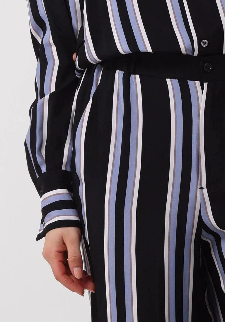 VANILIA zwarte vanilia wijde broek striped wide leg