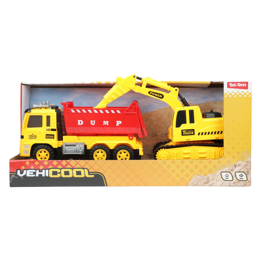 Cars & Trucks Kiepwagen met Graafmachine