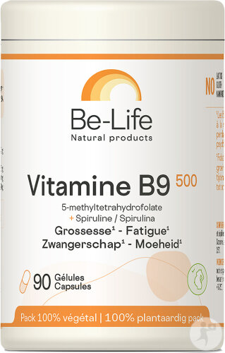 Be-Life Vitamine B9 500 Complément Alimentaire 90 Gélules