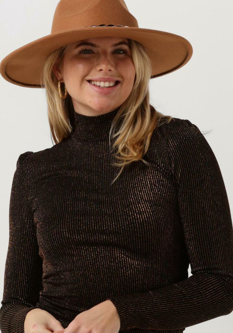 COLOURFUL REBEL zwarte colourful rebel coltrui neyo metallic stripe turtleneck top