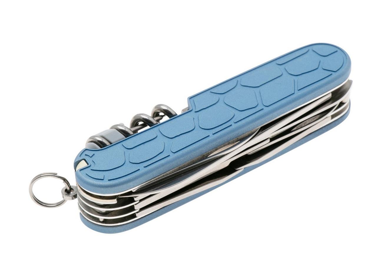 Lex Custom Victorinox 91 mm Scales V91LH326 Lizard Polar Blue Titanium, handgreepschalen