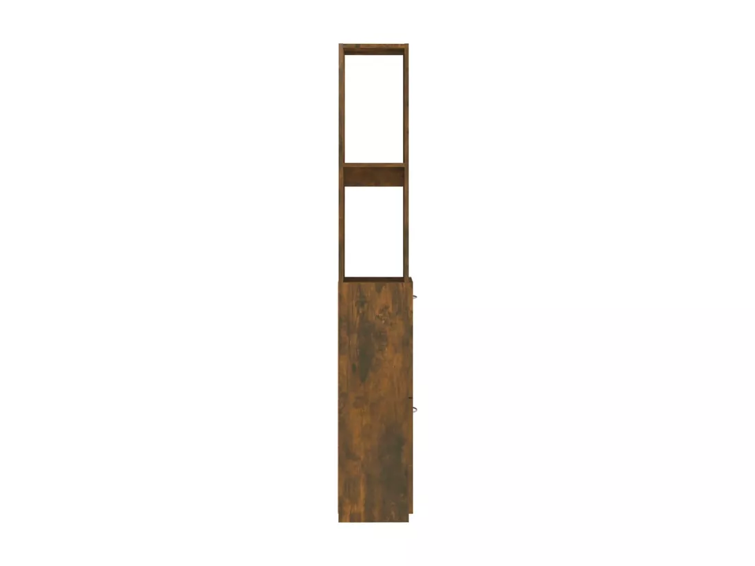 Armoire de bain chêne fumé 25x26,5x170 cm bois d'ingénierie
