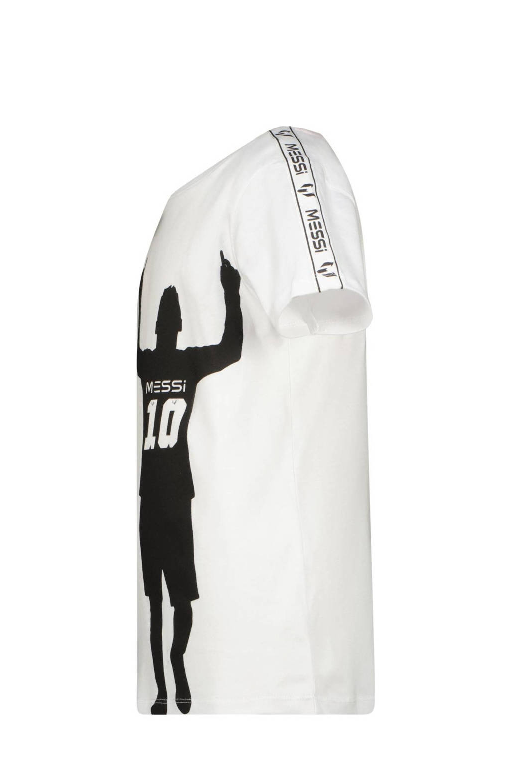 Messi T-shirt Naope met printopdruk wit/zwart