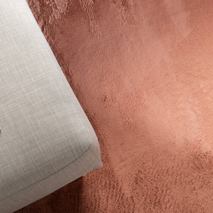 Rond laagpolig vloerkleed - Cozy Roze