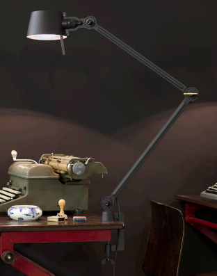 Bureaulamp Bolt met klem 2 armen smokey black