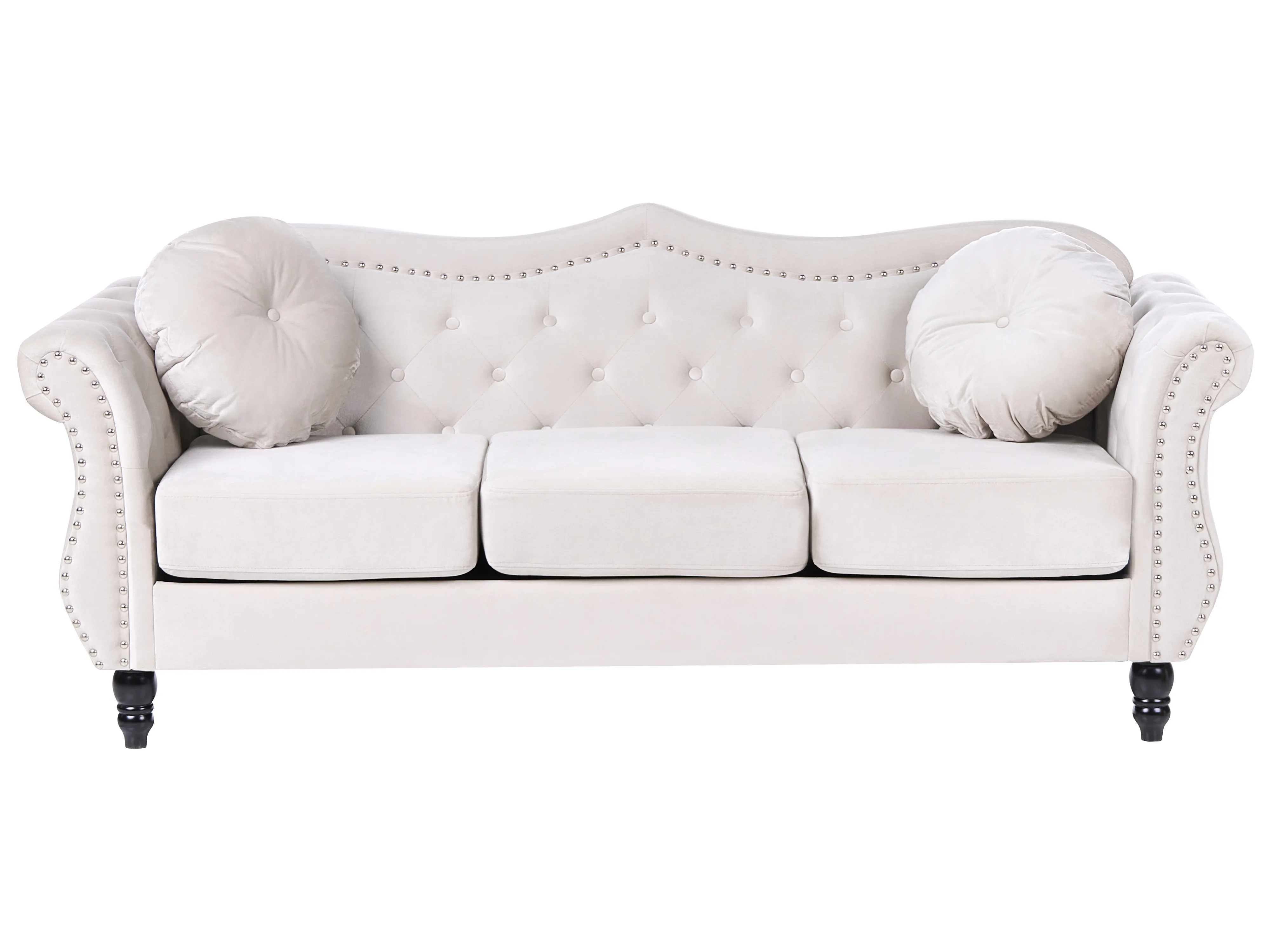 Bank 3-zits SKIEN Fluweel Lichtbeige