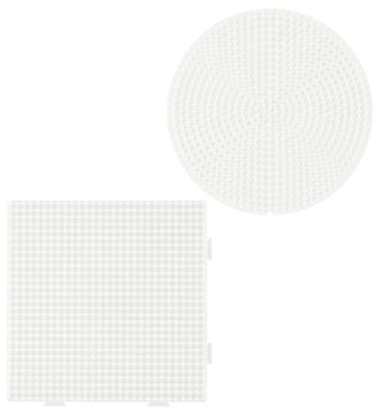 Hama Midi Perlen Steckplatten - 2er-Pack - Kreis und Quadrat