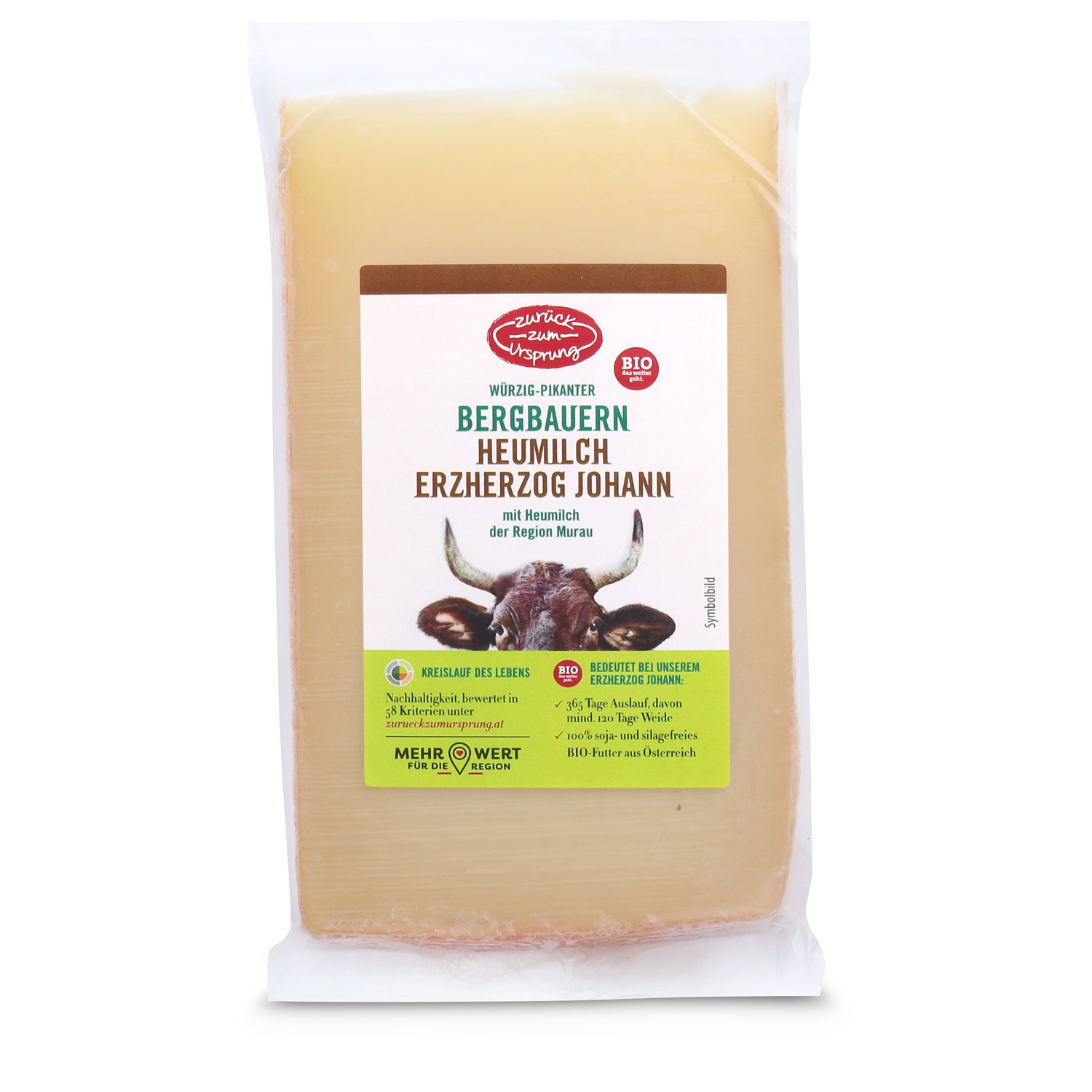 ZURÜCK ZUM URSPRUNG BIO-Heumilchkäsespezialität, Erzherzog Johann 250 g