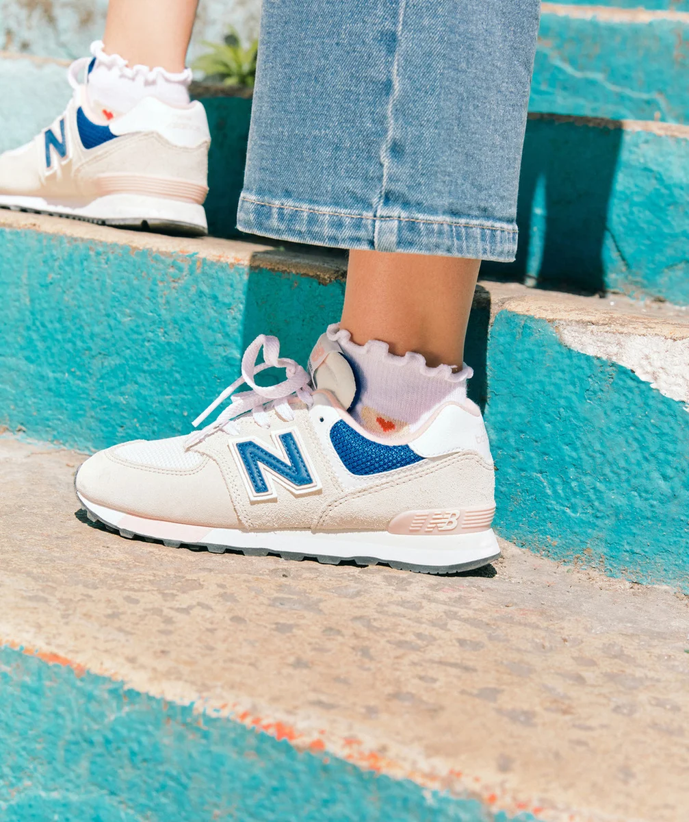 NEW BALANCEBASKETS 574 BEIGES ET ROSES FILLE