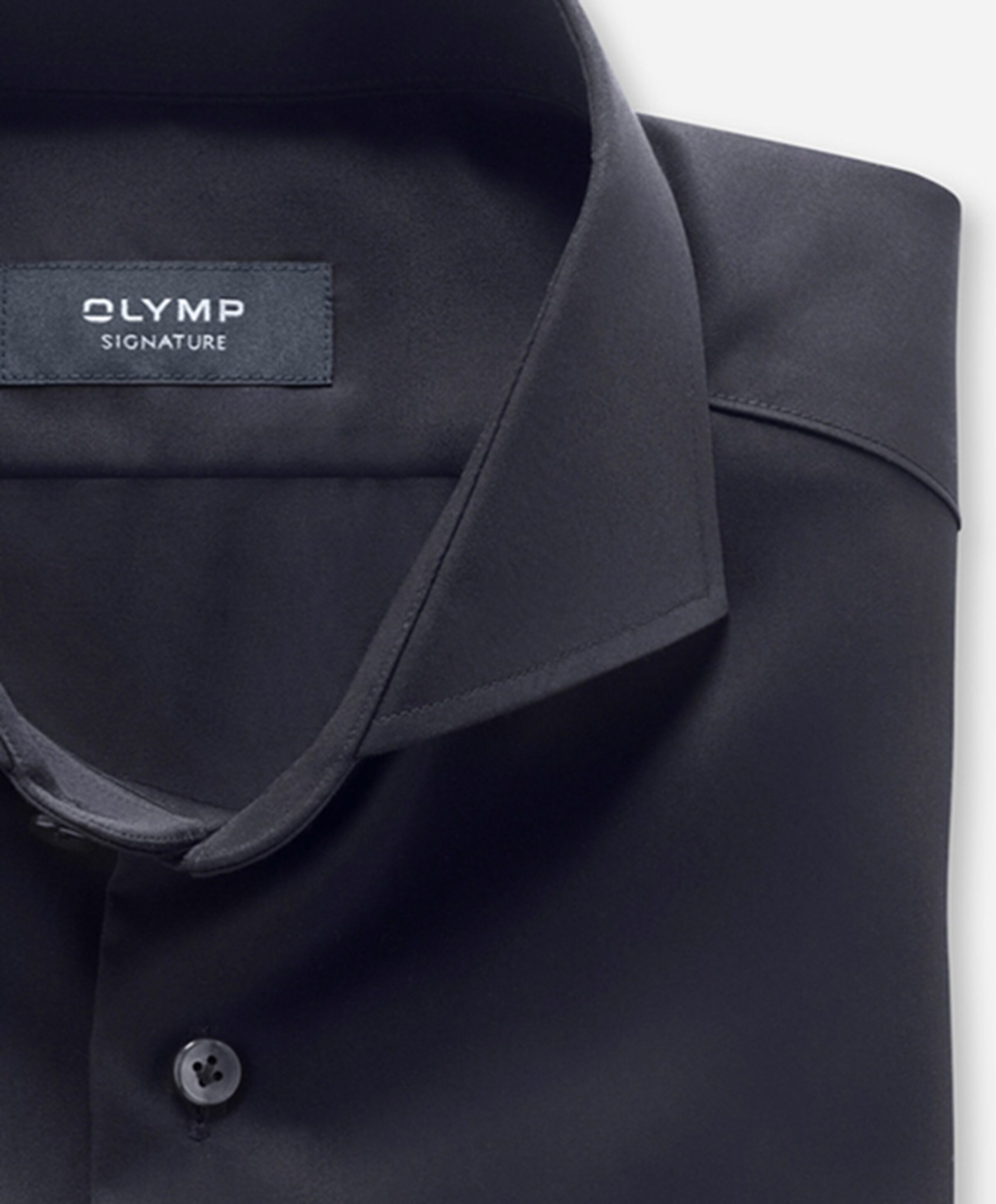 Olymp-Signature Heren overhemd lange mouw zwart