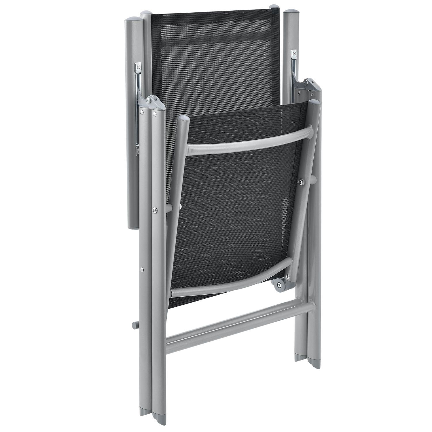 Milano aluminium 7-delige zilvergrijze diningset