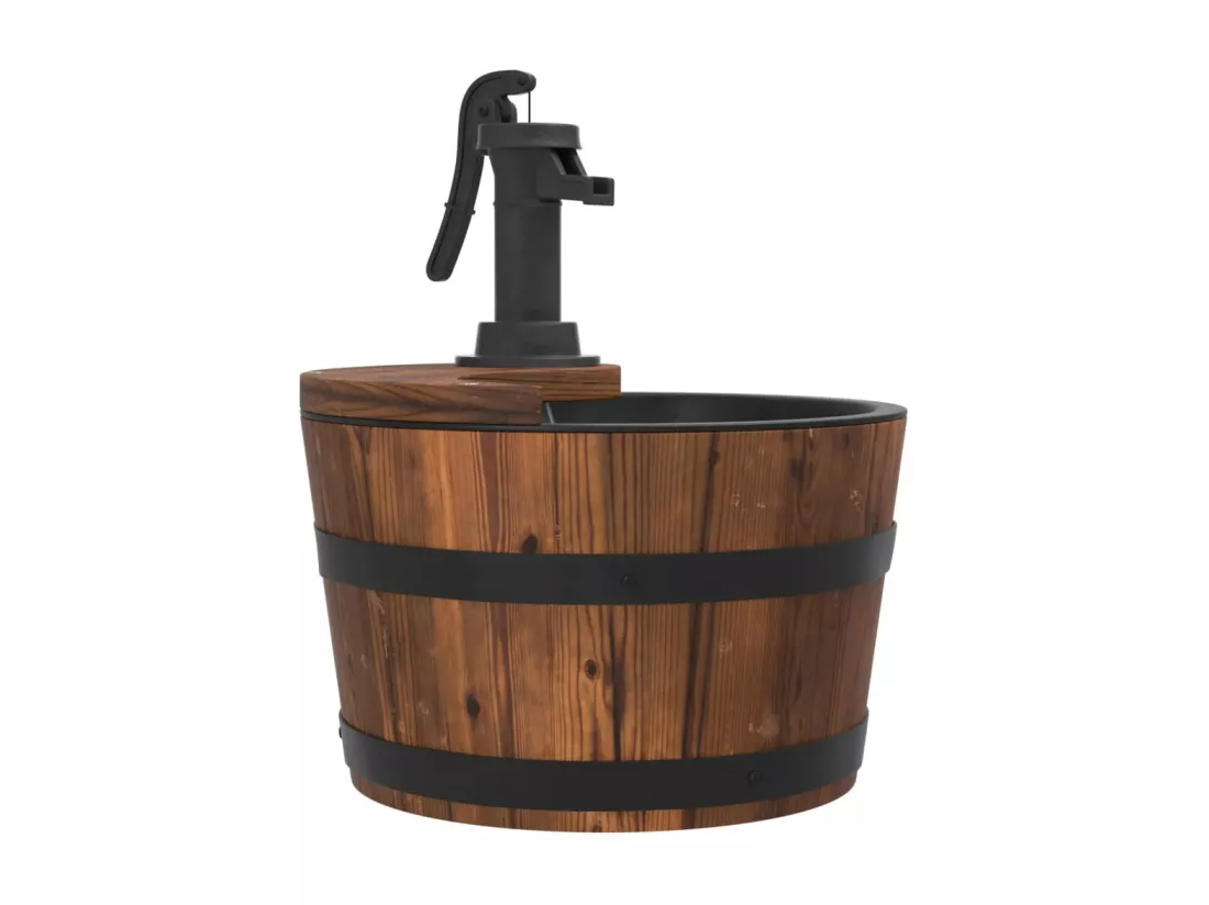 Fontaine à eau avec pompe 28x28x34,5 Bois de sapin massif