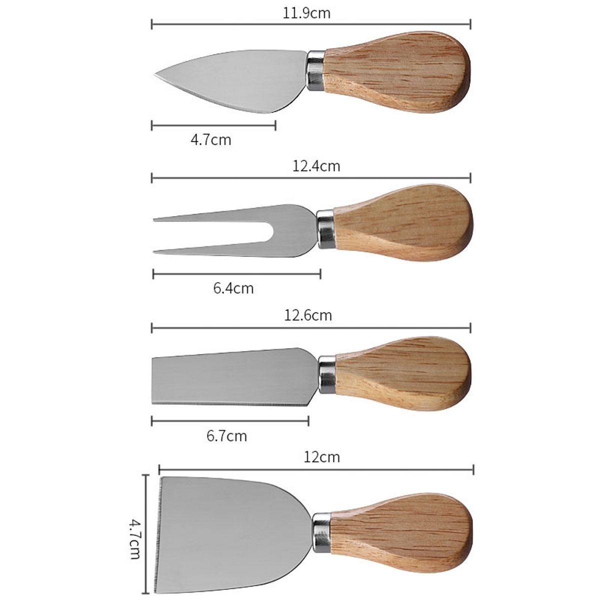 4-tlg. Käsebrett drehbar Käseschneidebrett Eiche Käseplatte mit Käsemesser Set