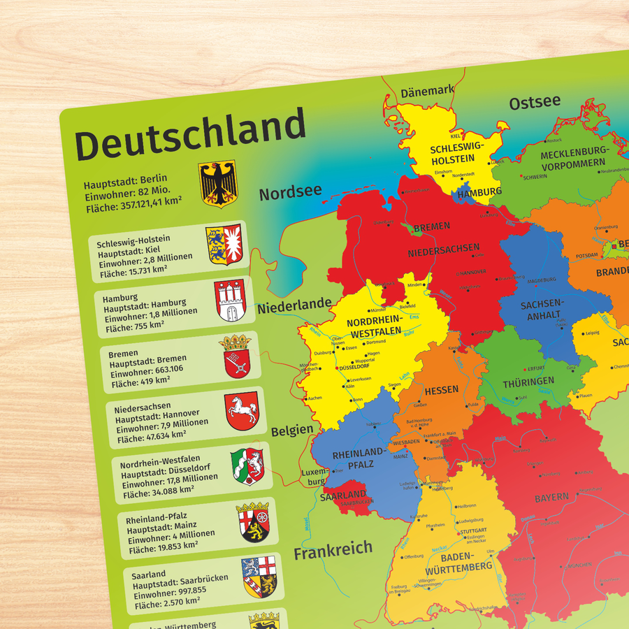 Nikima Platzset stabiles Vinyl Tischset - Deutschland mehrfarbig