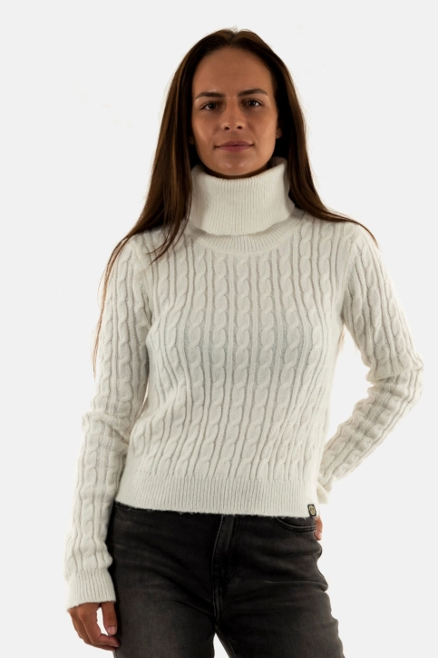 Pull hiver superdry fitted cable c4m softest ecru