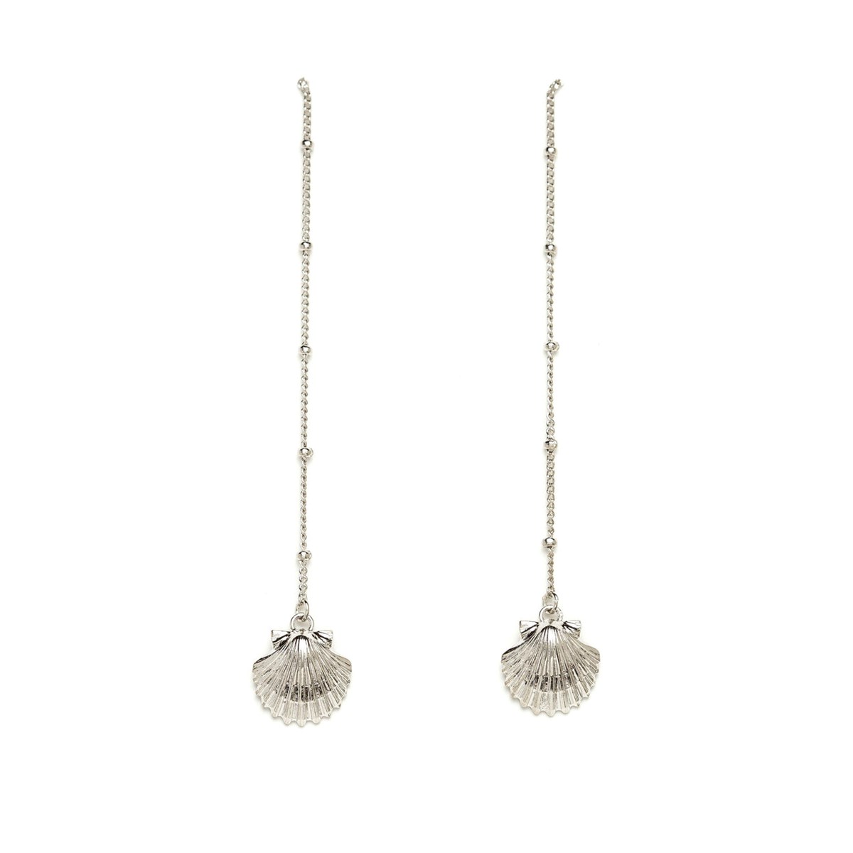 boucles d'oreilles pendantes coquillages plaqué argent - NÉRÉE