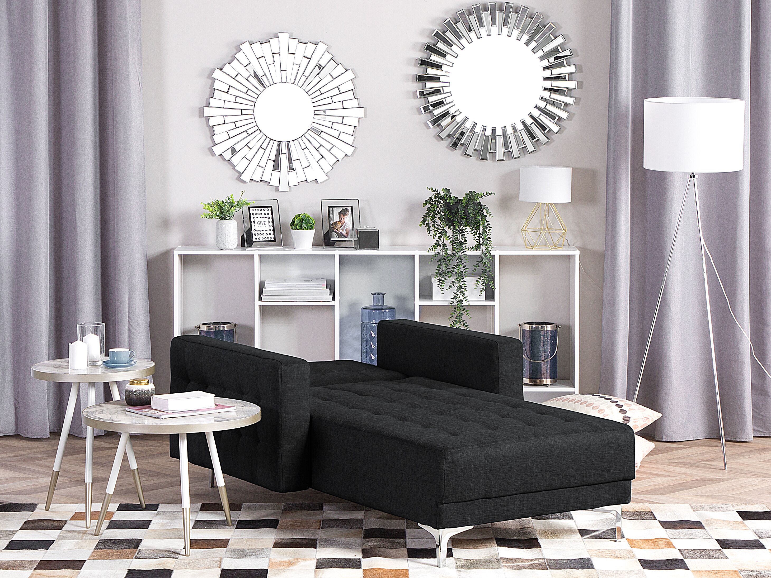 Chaise longue ABERDEEN Stof Grafietgrijs