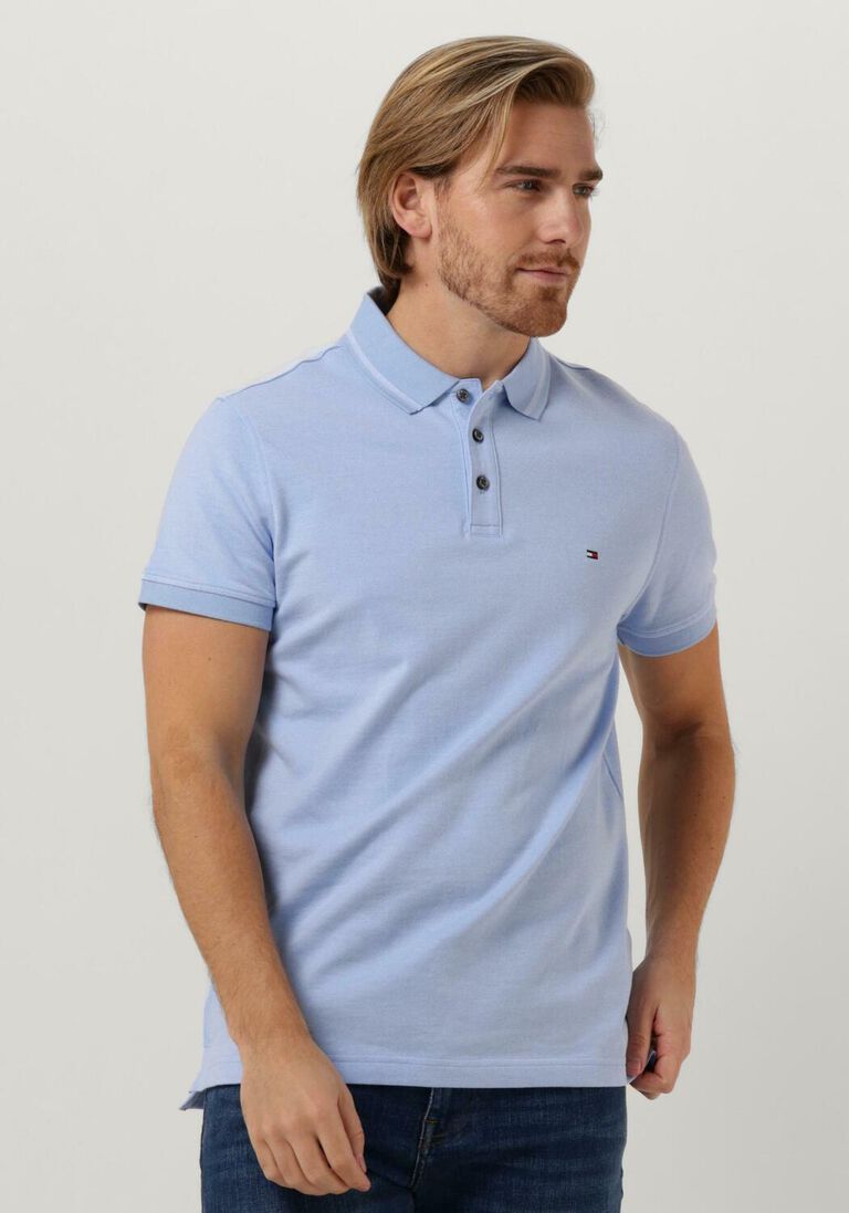 TOMMY HILFIGER lichtblauwe tommy hilfiger polo pretwist mouline tipped polo