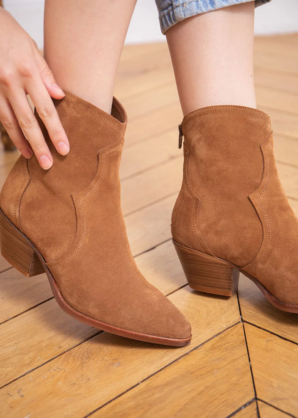 BOOTS SIBYLLE VELOURS COGNAC