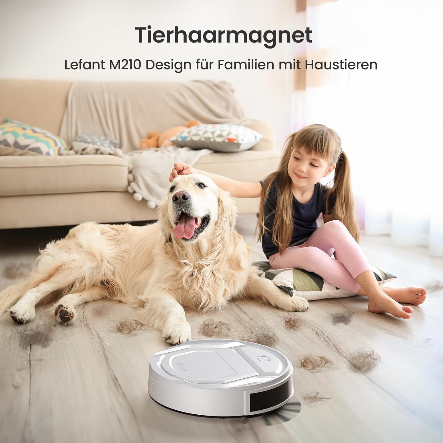 LEFANT M210 Saugroboter mit Fernbedienung, 2200Pa Saugkraft, Superschlank Staubsauger Roboter für Tierhaare, Roboterstaubsauger für Teppich, Kompatibel mit Alexa/WLAN/APP Steuerung, 120 Min Laufzeit
