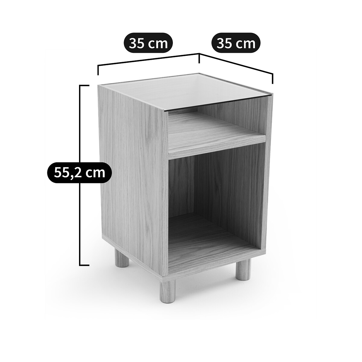 LA REDOUTE INTERIEURS<br>Mesa de cabeceira compacta, 2 nichos, Walor