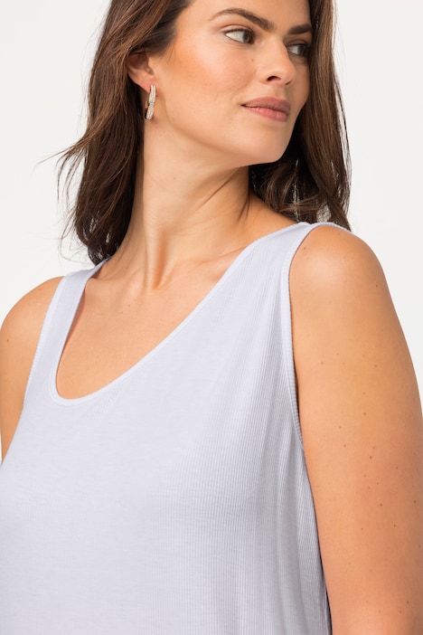 Top, Classic, asymmetrischer V-Ausschnitt, ärmellos