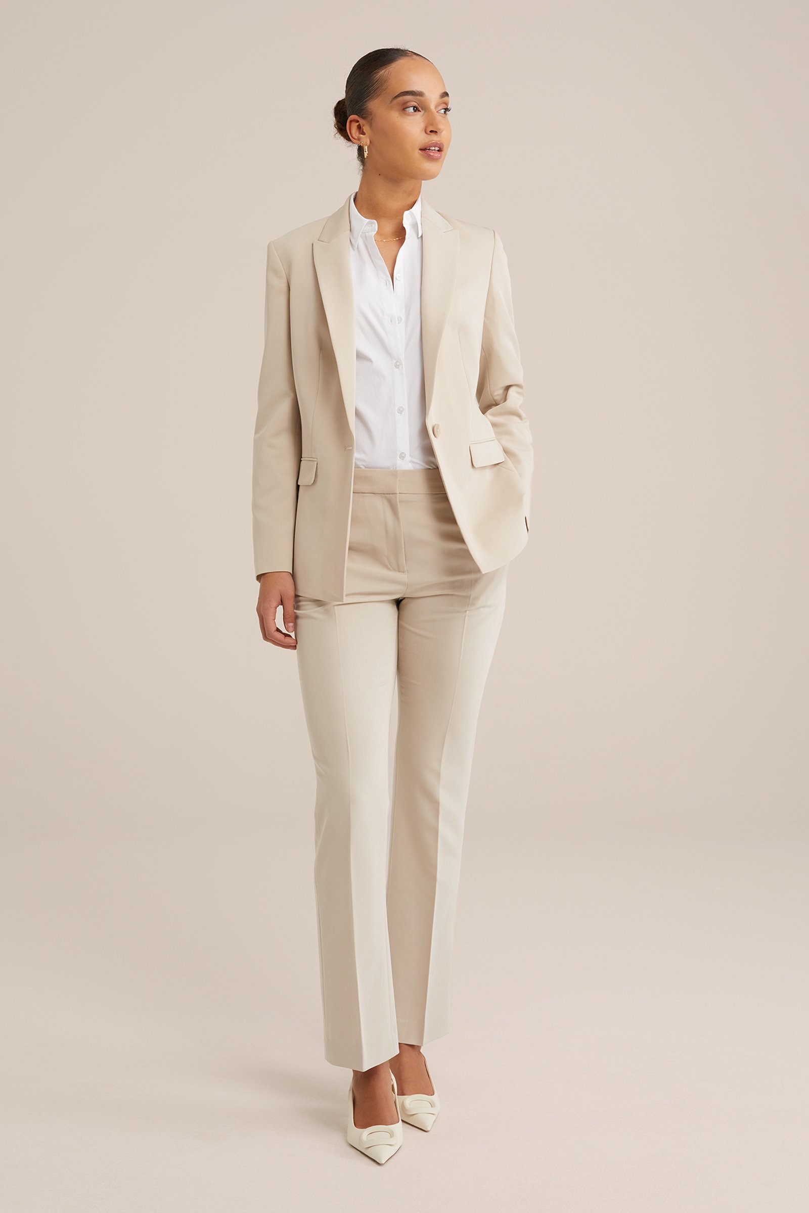 getailleerde blazer WE Fashion Beige