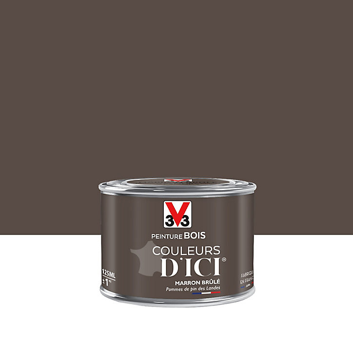 Peinture extérieure bois Couleurs d'ici marron brûlé Velours V33 0,125L