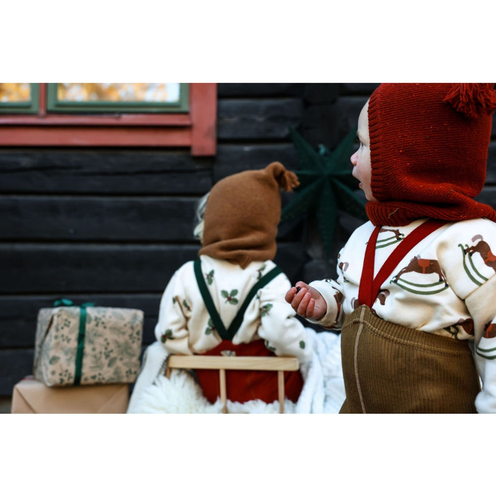 Køb Silly Silas Maple Leaf With Dark Forest Green Footed Strømpebukser Christmas Edition