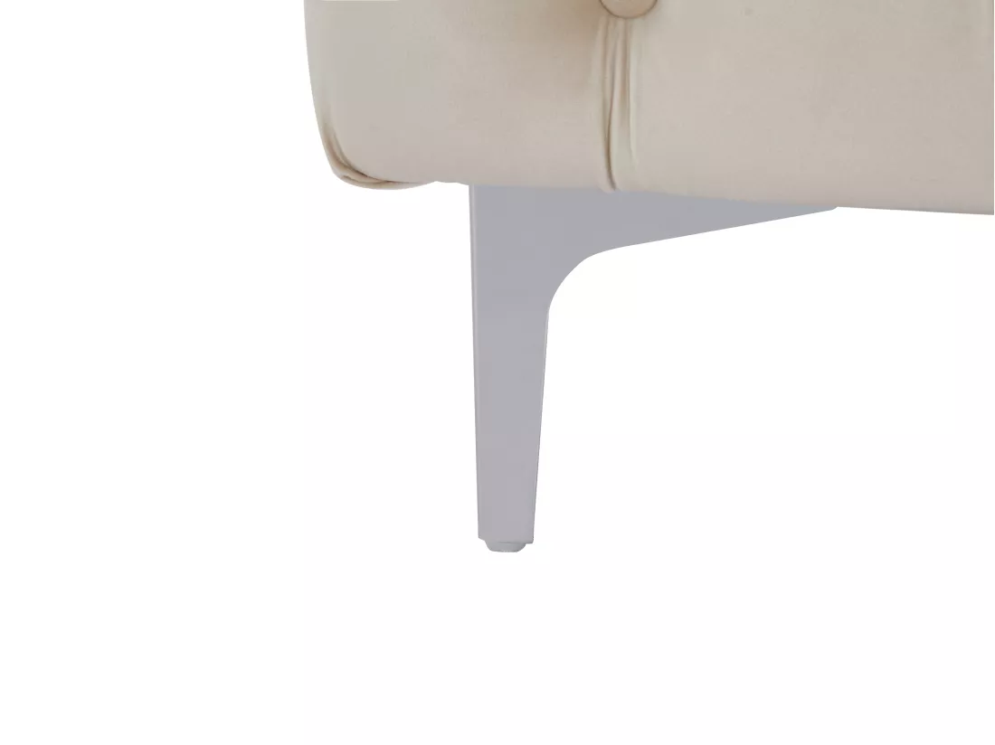 Canapé 2 places chesterfield en velours beige EDWINA