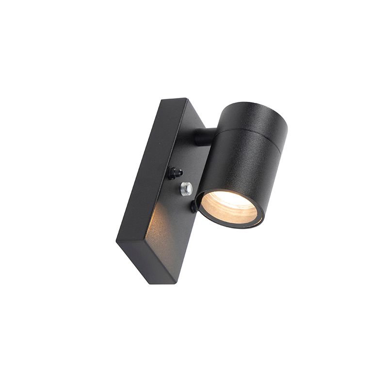 Moderne buiten wandlamp zwart IP44 met schemersensor - Solo