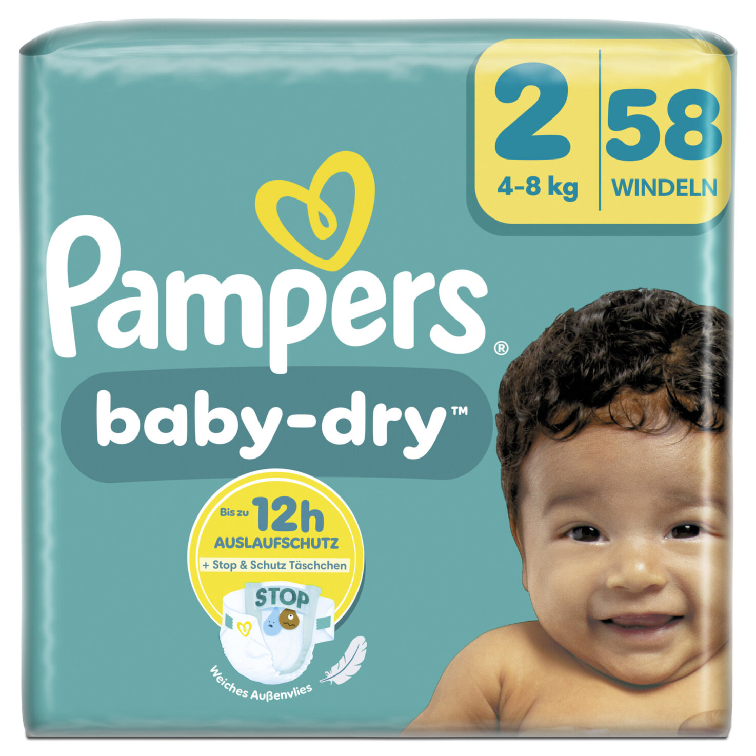 Pampers Baby Dry Windeln Mini Grösse 2, 4-8kg 58 Stück
