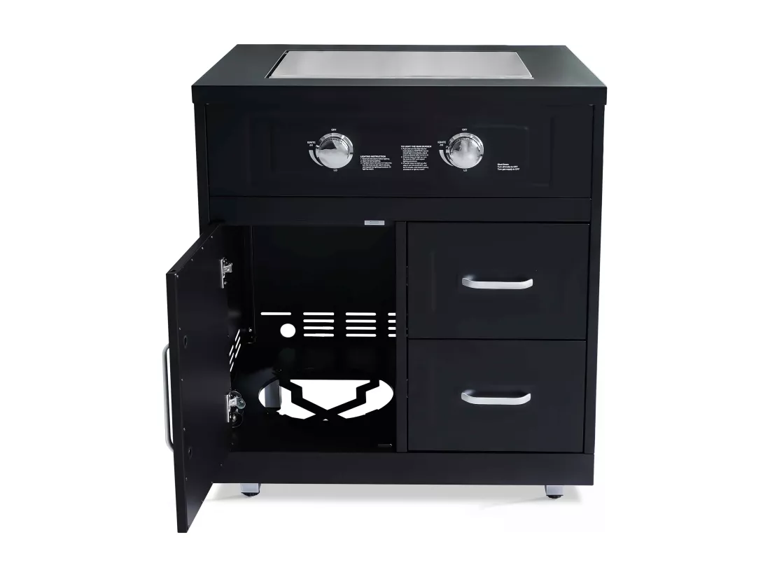 Meuble gazinière 2 brûleurs pour cuisine extérieure