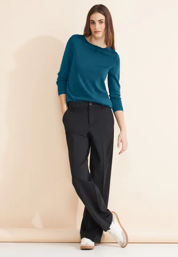 Basic Feinstrickpullover - bright turquoise