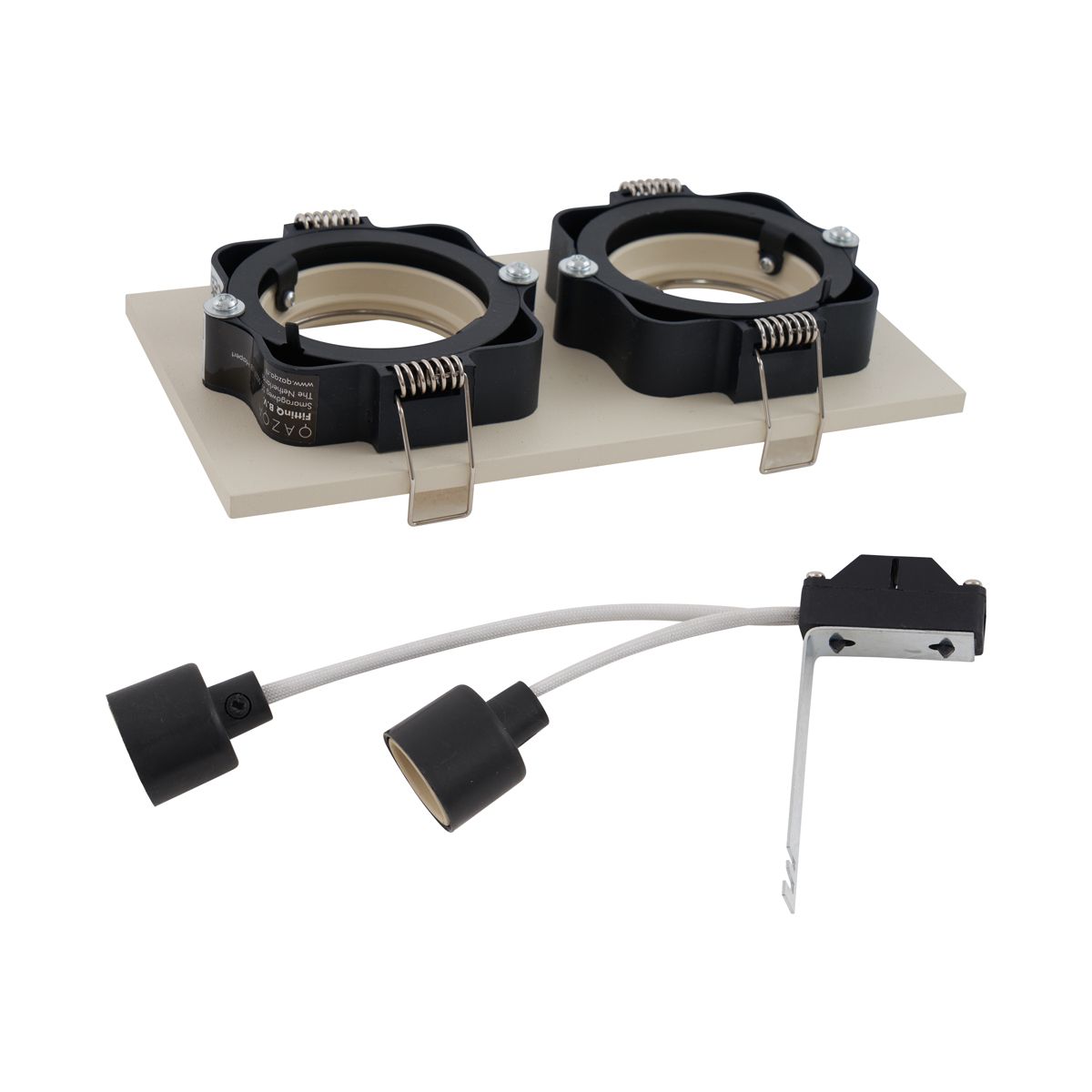 Set van 6 Moderne inbouwspot beige GU10 50mm draai- en kantelbaar 2-lichts - Qure