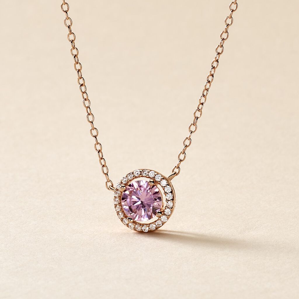 Collier Rio Copacabana Argent Rose Oxyde De Zirconium