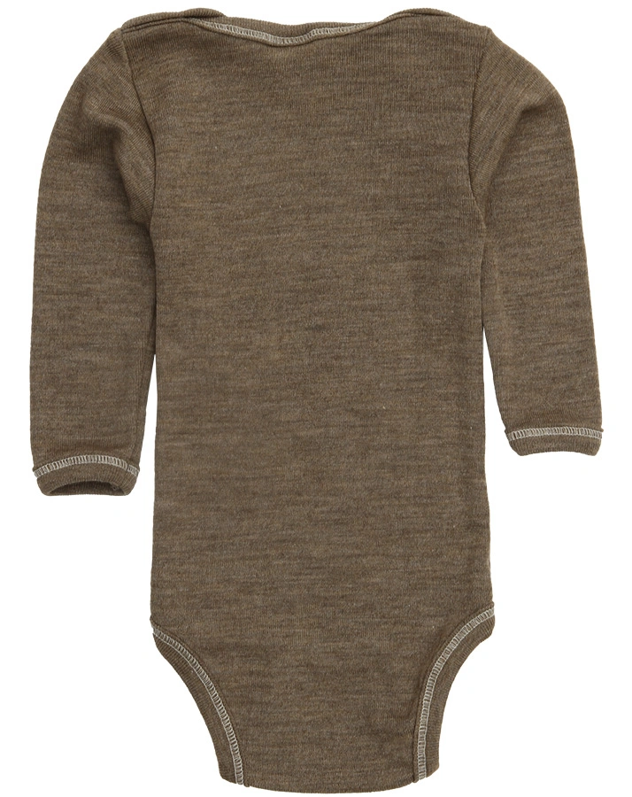 Langarm-Body BABY BASIC in walnuss