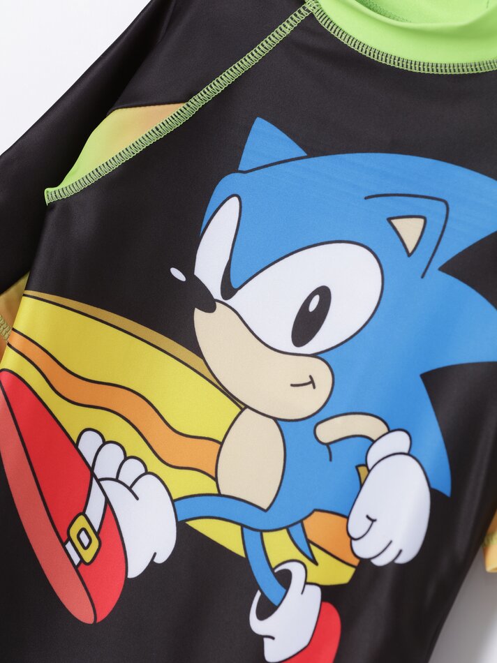 Top de natação Sonic - Preto