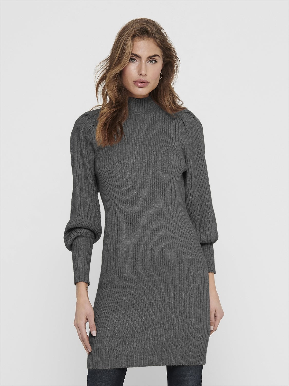ONLKATIA Langes Kleid Dark Grey Melange