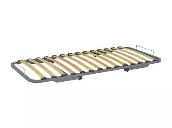 Sommier gigogne avec façade 2 mains 90x190 cm bois massif hêtre MAKURIA