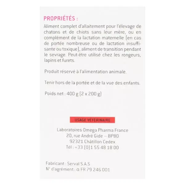 Clement Thekan Lait En Poudre Chiot Chaton + Biberon Et Tétines 400g