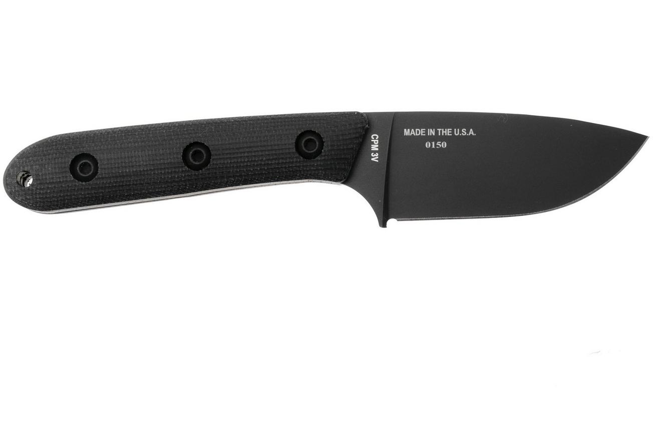 ESEE Pacaya ESEE-PACAYA3V-B Black Canvas Micarta, vaststaand mes